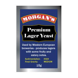 Morgan's Premium Lager Yeast 15g sachet.